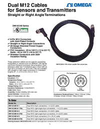 Thumbnail of document Data Sheet - DM12CAB-8-5 M12 Cable, 8 pin, for Smart Sensors, Transmitters, Dual RTD